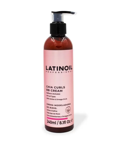 Latinoil Chia Curls BB Cream 8.1 fl oz – curl defining and activating cream with chia oil and omegas 3-6-9.