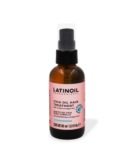 Latinoil Chia Oil Hair Treatment 2.0 fl oz bottle – nourishing hair oil with chia oil, antioxidants, and omega 3-6-9.
