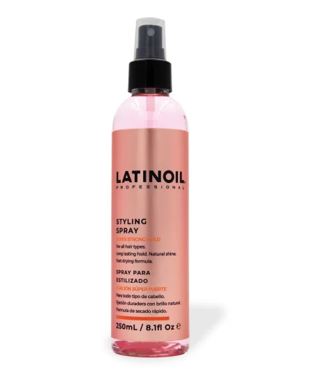 Latinoil Styling Spray 8.1 fl oz – super strong hold finishing spray for all hair types.